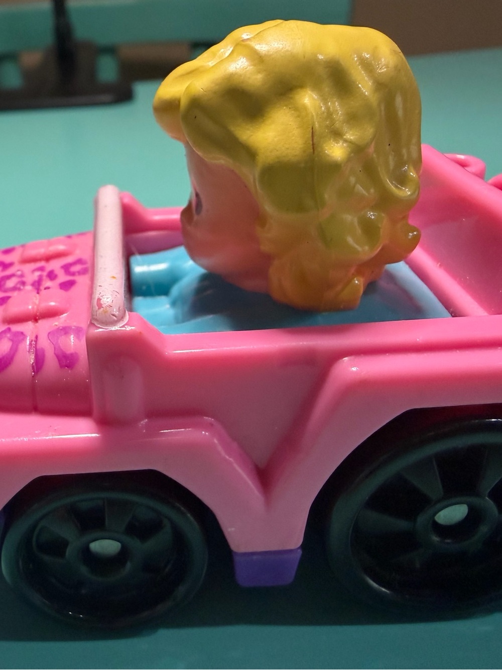 Pink Toy Convertible with Blonde Figure - Unbranded